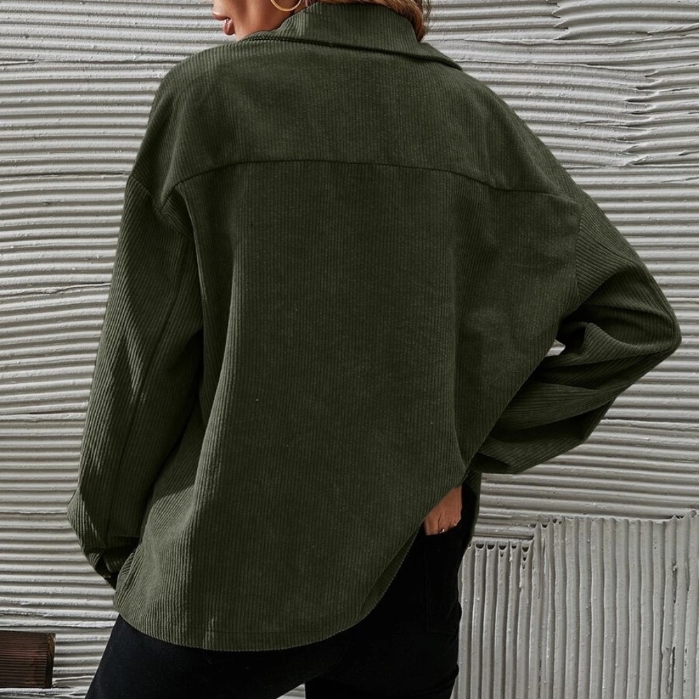 Cozy Button up Corduroy Oversized Jacket Shacket - Picture 6 of 8